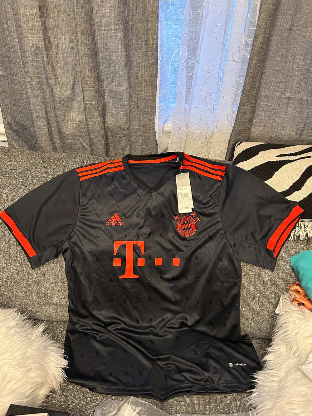 adidas Black and Red Bayern Munich Third Jersey